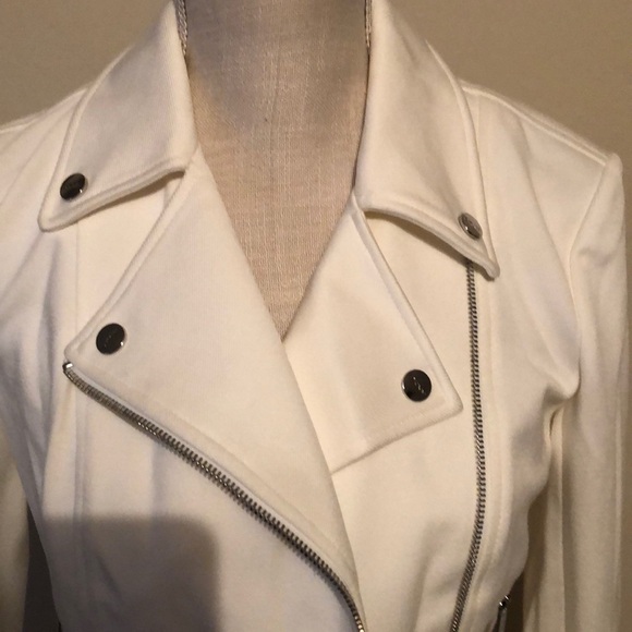 Dkny jacket, white, zipper front xs - Picture 3 of 9